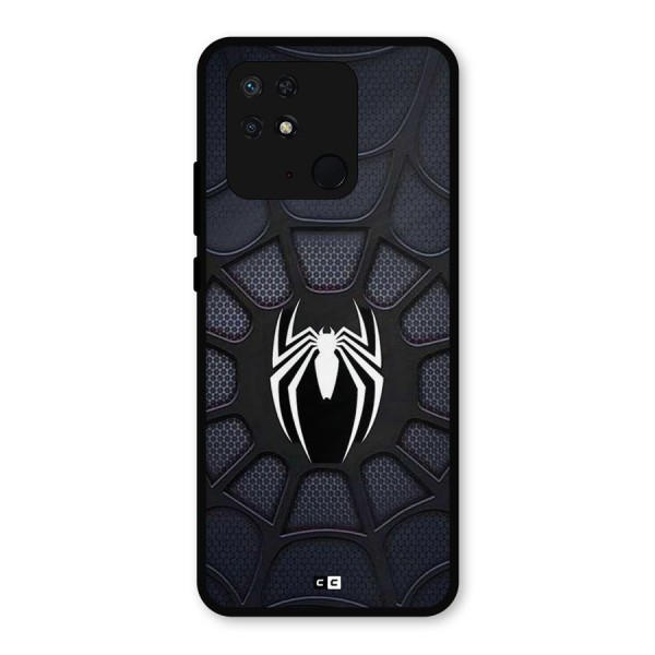 Black Web Metal Back Case for Redmi 10