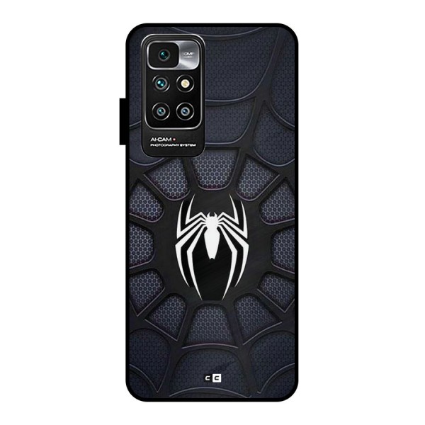 Black Web Metal Back Case for Redmi 10 Prime