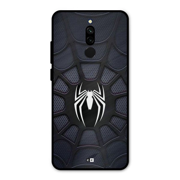 Black Web Metal Back Case for Redmi 8