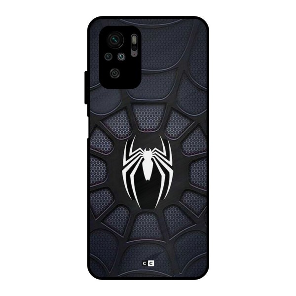 Black Web Metal Back Case for Redmi Note 10