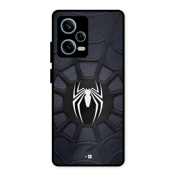 Black Web Metal Back Case for Redmi Note 12 Pro