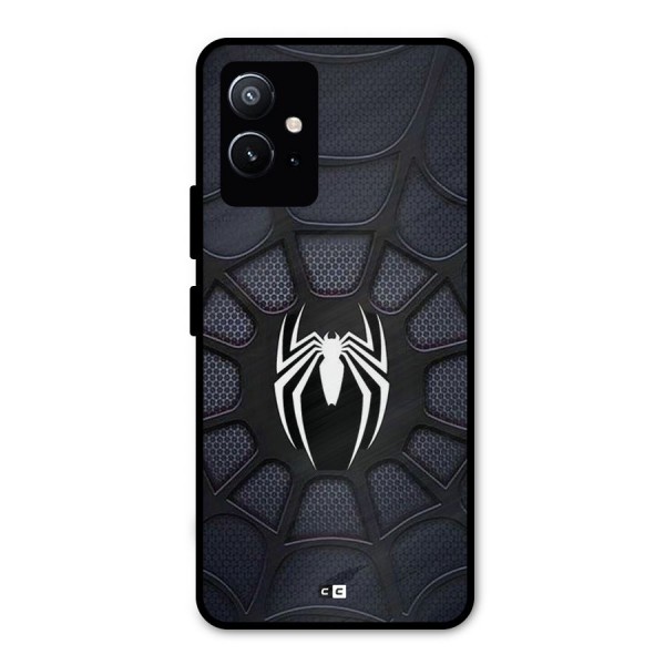 Black Web Metal Back Case for Vivo T1 5G