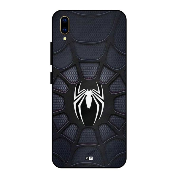 Black Web Metal Back Case for Vivo V11 Pro