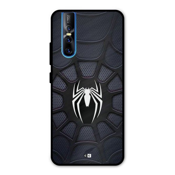 Black Web Metal Back Case for Vivo V15 Pro