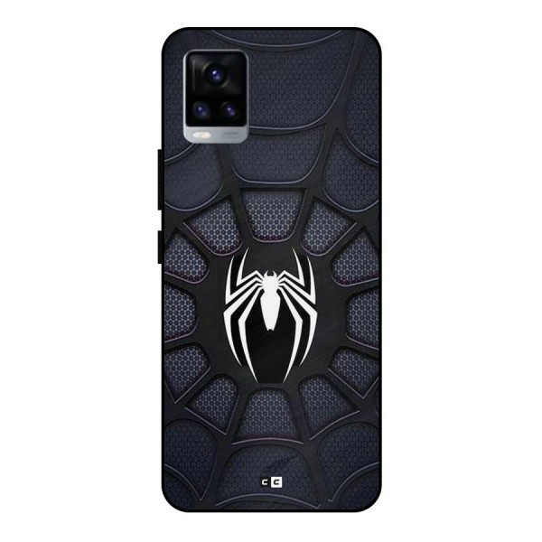 Black Web Metal Back Case for Vivo V20 2021