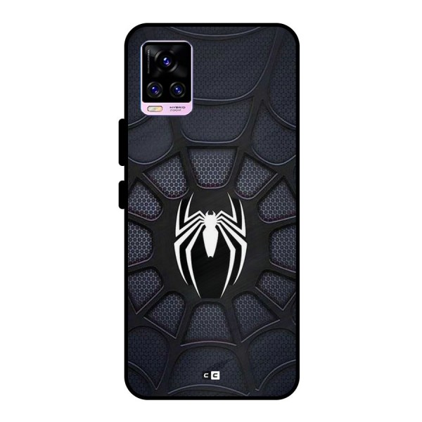 Black Web Metal Back Case for Vivo V20 Pro