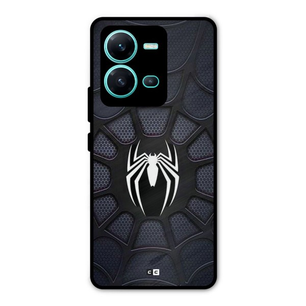 Black Web Metal Back Case for Vivo V25