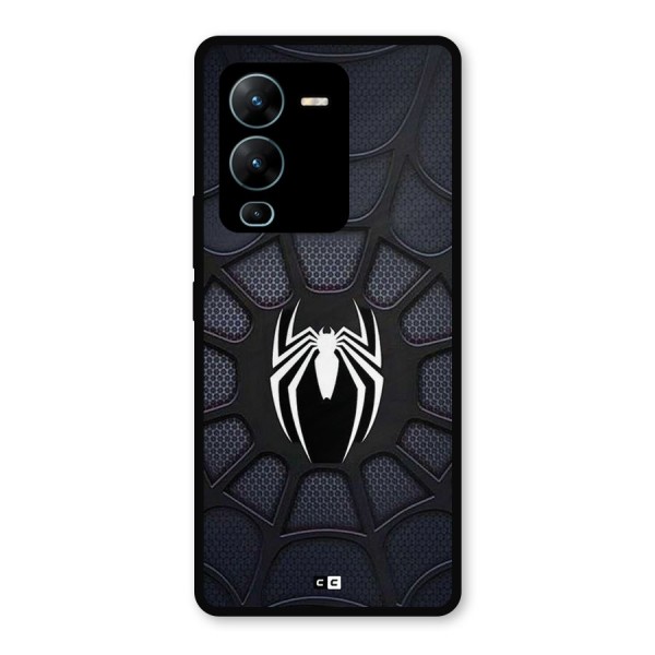 Black Web Metal Back Case for Vivo V25 Pro