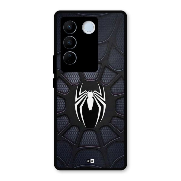 Black Web Metal Back Case for Vivo V27