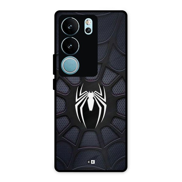 Black Web Metal Back Case for Vivo V29 Pro