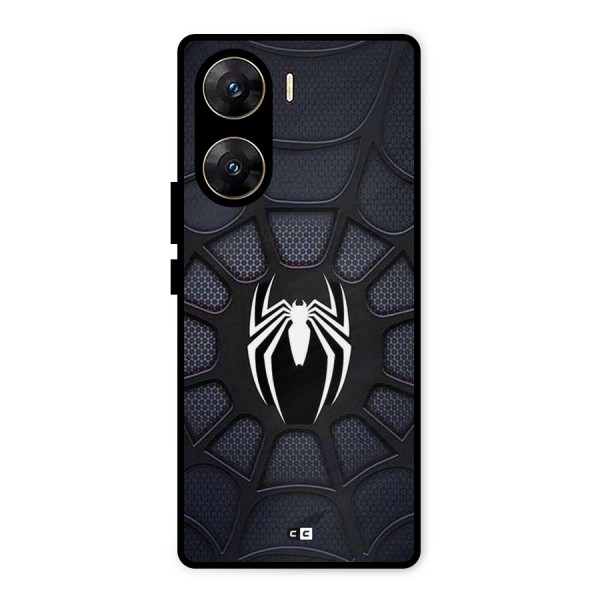 Black Web Metal Back Case for Vivo V29e