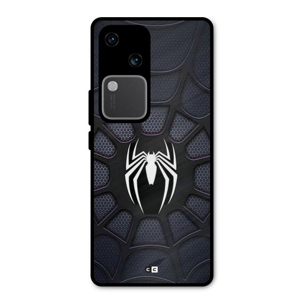 Black Web Metal Back Case for Vivo V30