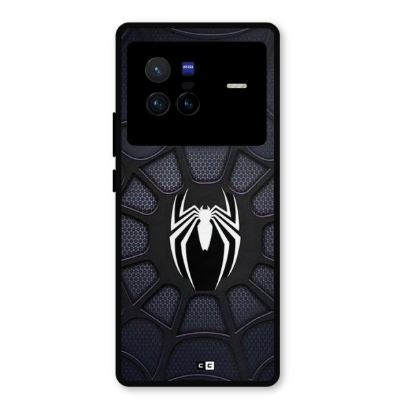 Black Web Metal Back Case for Vivo X80