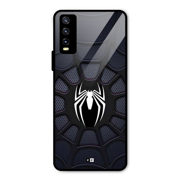 Black Web Metal Back Case for Vivo Y20 2021