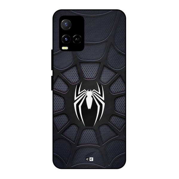 Black Web Metal Back Case for Vivo Y21