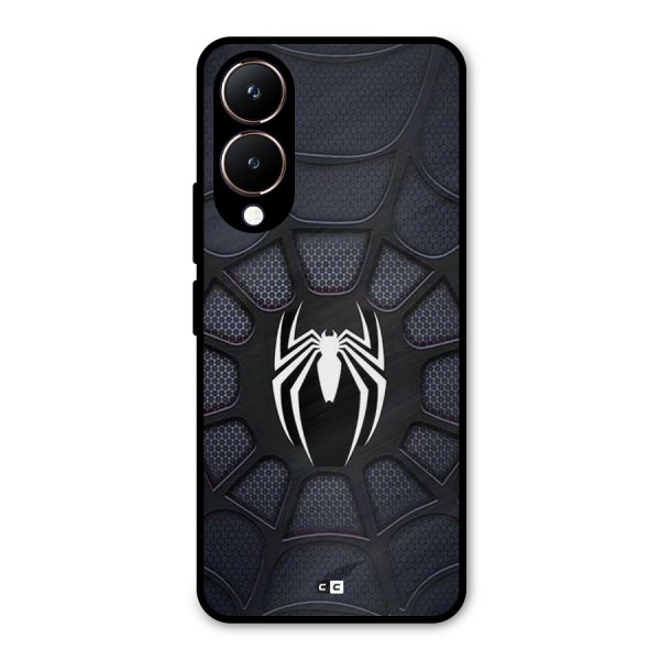 Black Web Metal Back Case for Vivo Y28