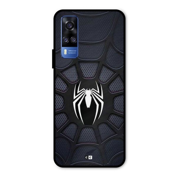 Black Web Metal Back Case for Vivo Y31