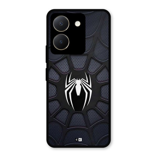 Black Web Metal Back Case for Vivo Y36