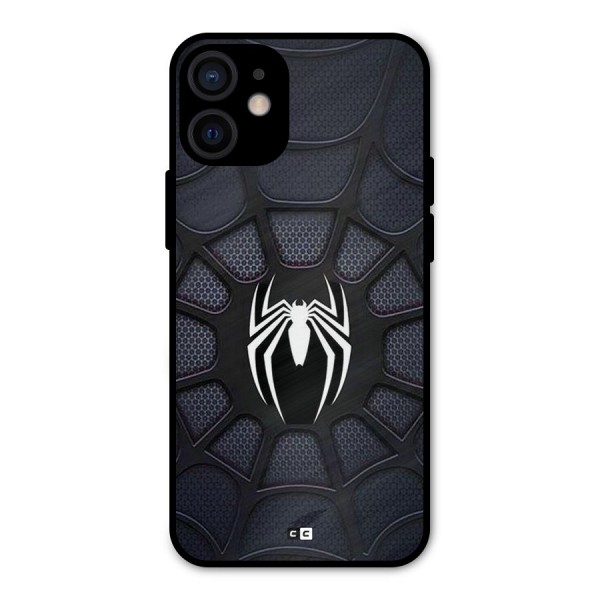 Black Web Metal Back Case for iPhone 12 Mini