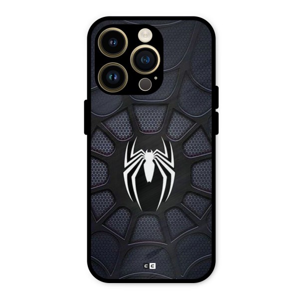 Black Web Metal Back Case for iPhone 14 Pro