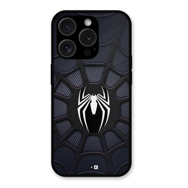 Black Web Metal Back Case for iPhone 15 Pro