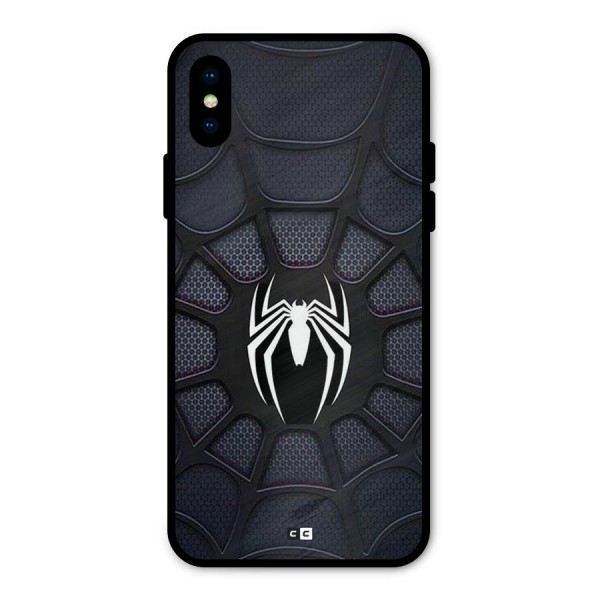 Black Web Metal Back Case for iPhone X