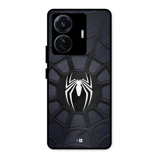 Black Web Metal Back Case for iQOO Z6