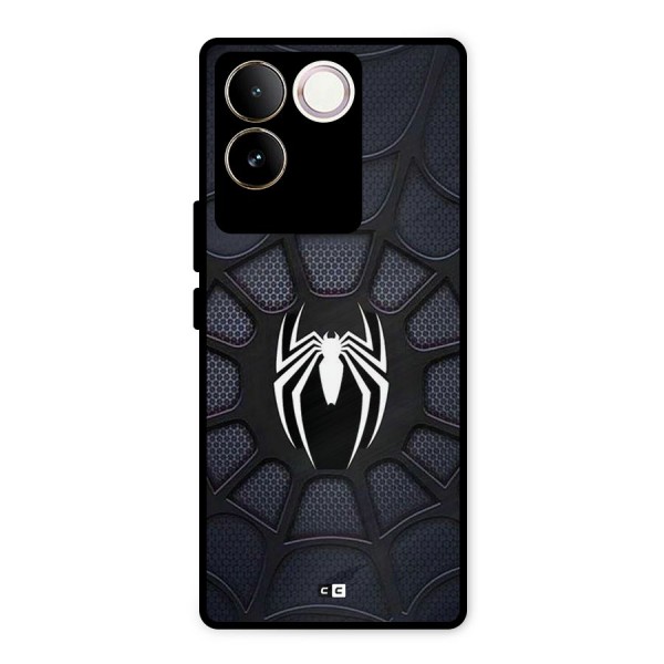 Black Web Metal Back Case for iQOO Z7 Pro