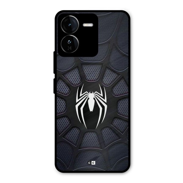 Black Web Metal Back Case for iQOO Z9