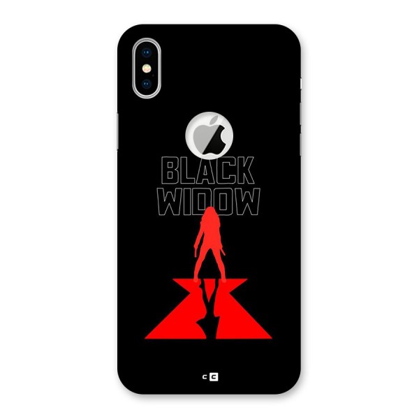 Black Widow Back Case for iPhone XS Logo Cut