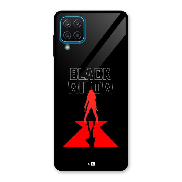 Black Widow Glass Back Case for Galaxy A12