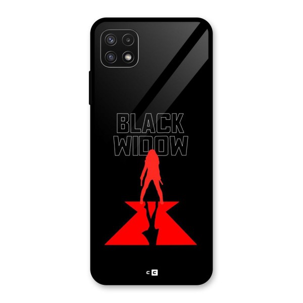 Black Widow Glass Back Case for Galaxy A22 5G