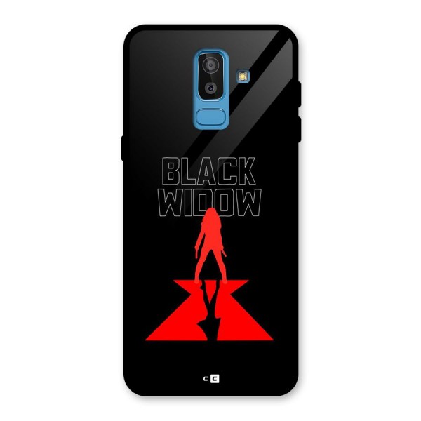 Black Widow Glass Back Case for Galaxy J8