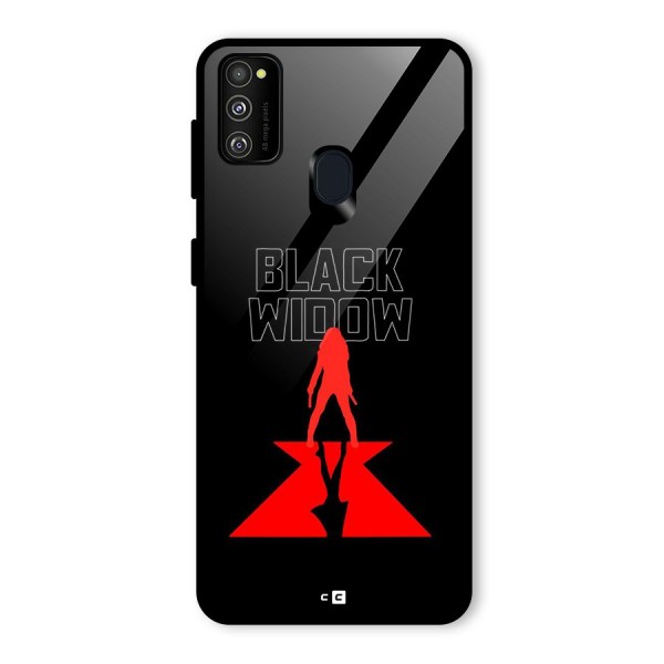 Black Widow Glass Back Case for Galaxy M21