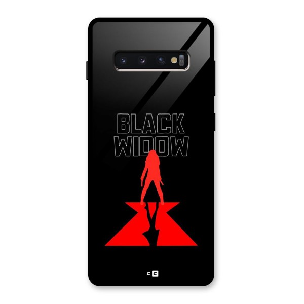 Black Widow Glass Back Case for Galaxy S10 Plus