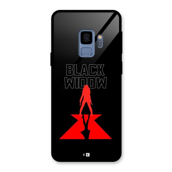 Black Widow Glass Back Case for Galaxy S9