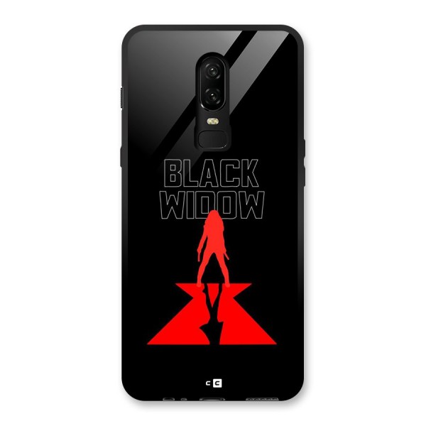 Black Widow Glass Back Case for OnePlus 6