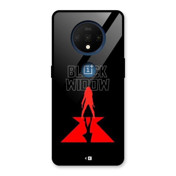 Black Widow Glass Back Case for OnePlus 7T