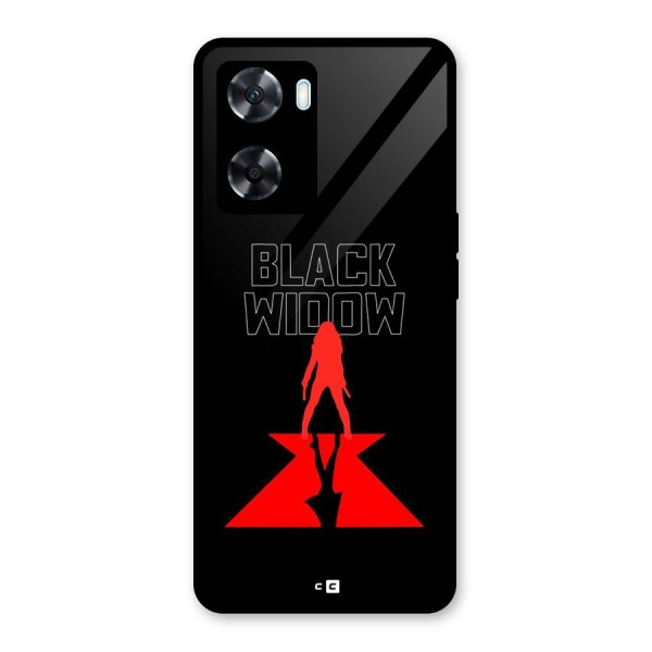 Black Widow Glass Back Case for Oppo A77s