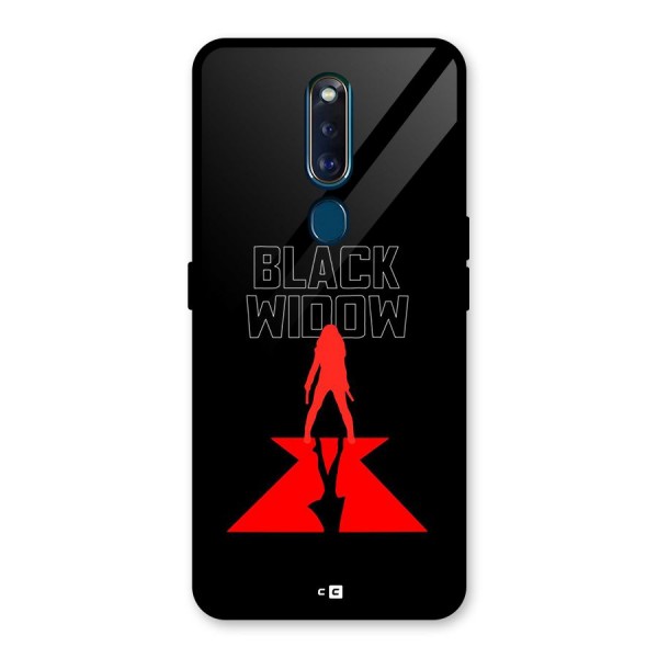 Black Widow Glass Back Case for Oppo F11 Pro