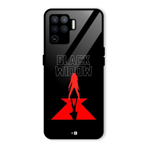 Black Widow Glass Back Case for Oppo F19 Pro