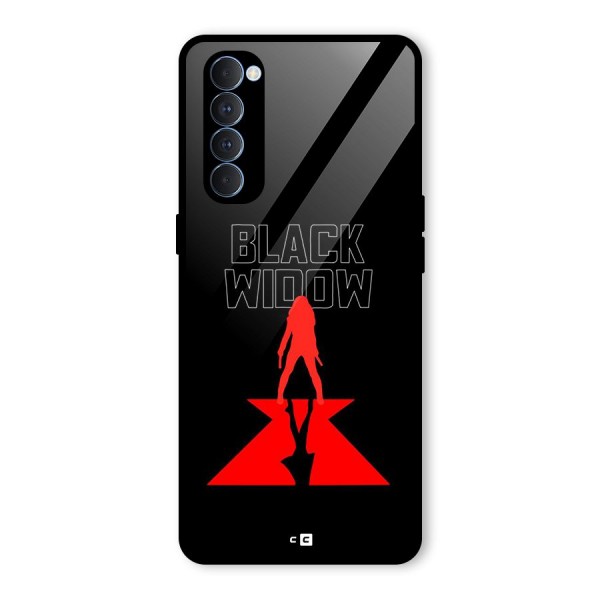 Black Widow Glass Back Case for Oppo Reno4 Pro