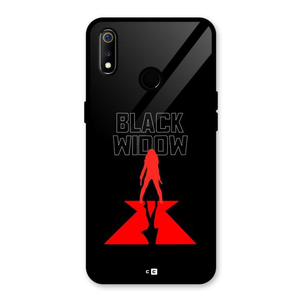 Black Widow Glass Back Case for Realme 3