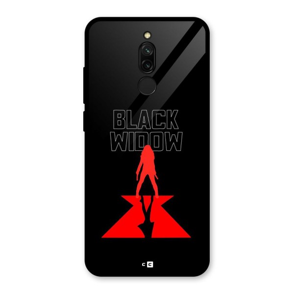 Black Widow Glass Back Case for Redmi 8