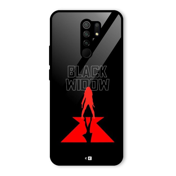 Black Widow Glass Back Case for Redmi 9 Prime