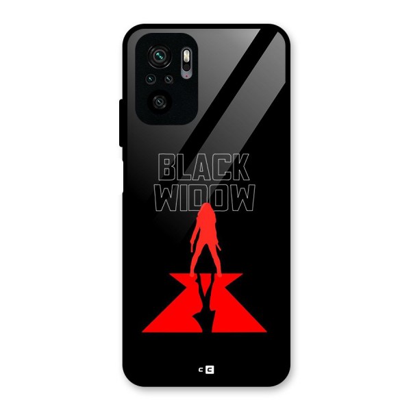 Black Widow Glass Back Case for Redmi Note 10