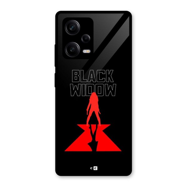 Black Widow Glass Back Case for Redmi Note 12 Pro