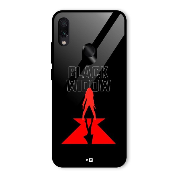 Black Widow Glass Back Case for Redmi Note 7