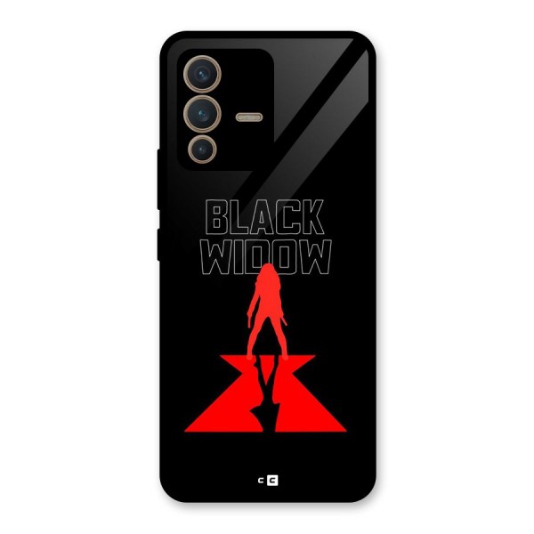 Black Widow Glass Back Case for Vivo V23 5G