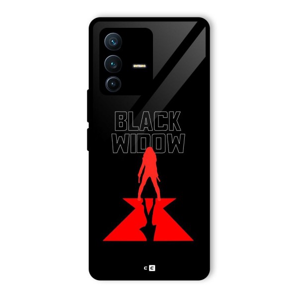 Black Widow Glass Back Case for Vivo V23 Pro